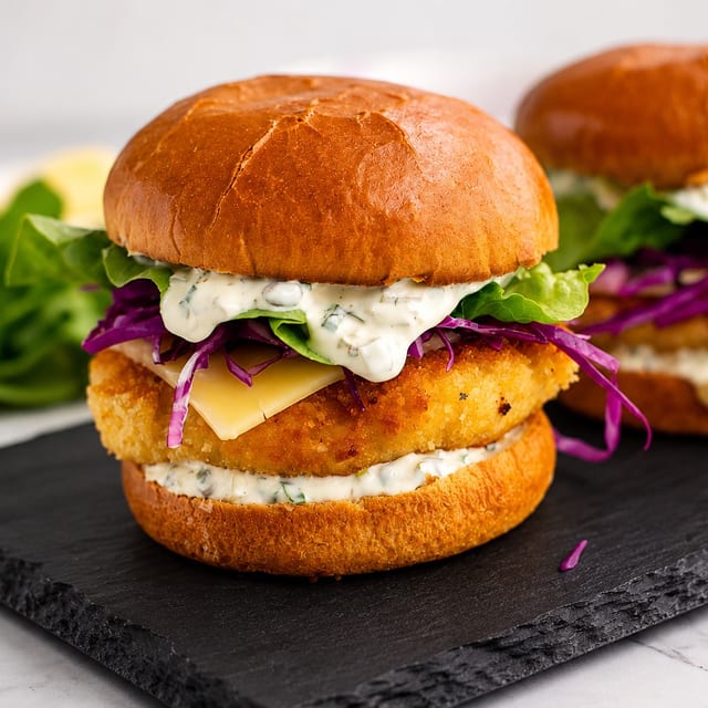 Cod Patty Sandwich.
